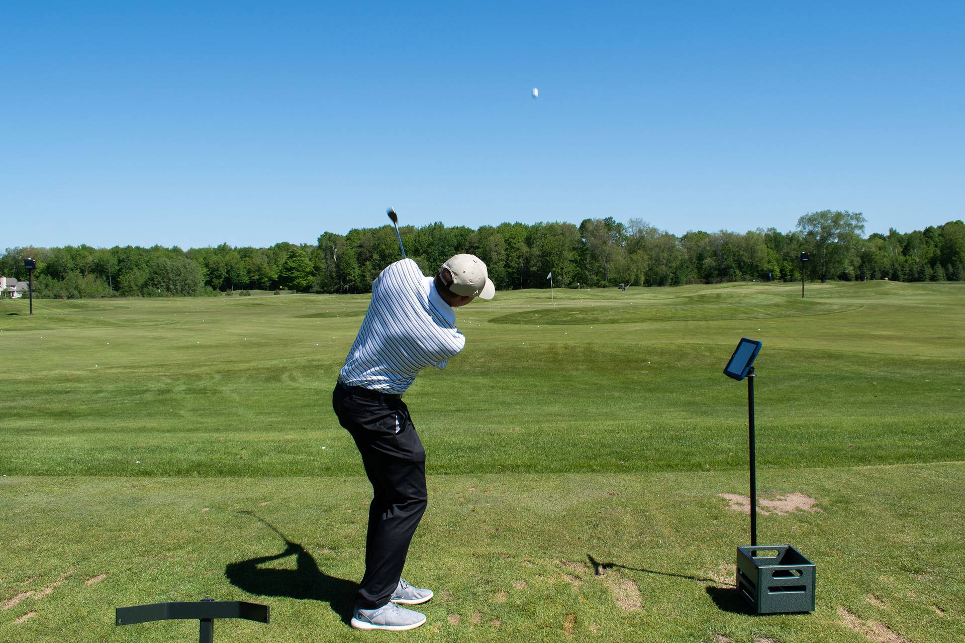 A golfer at the TrackMan Range