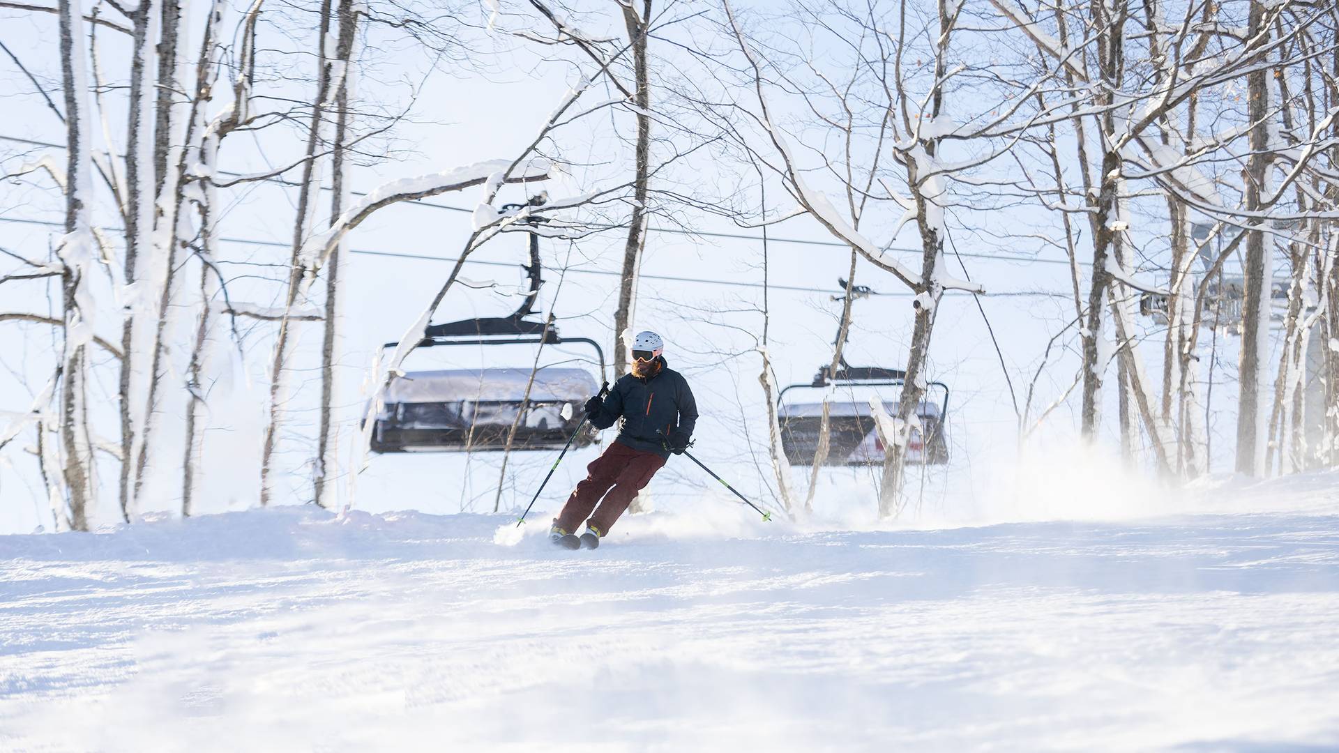 A skier at The Highlands