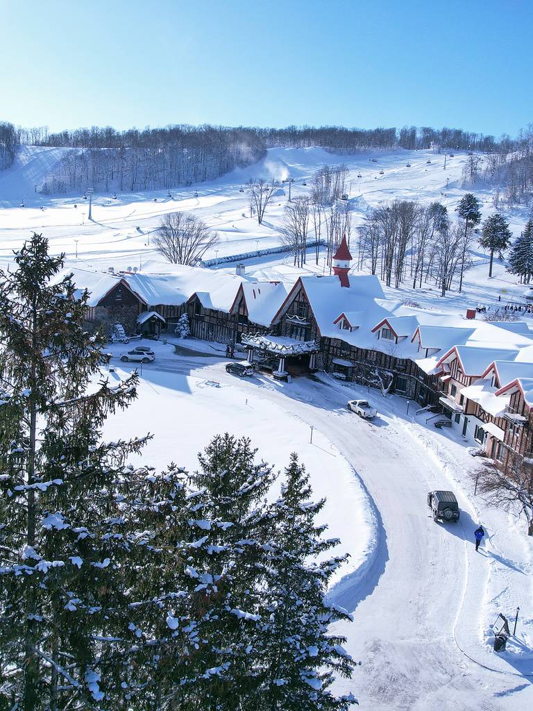 Main lodge in winter