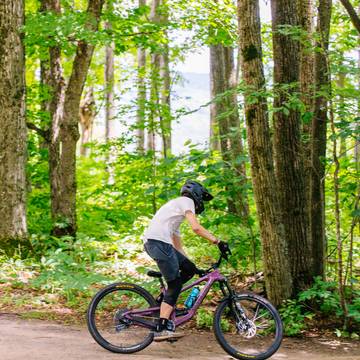 A mountain biker